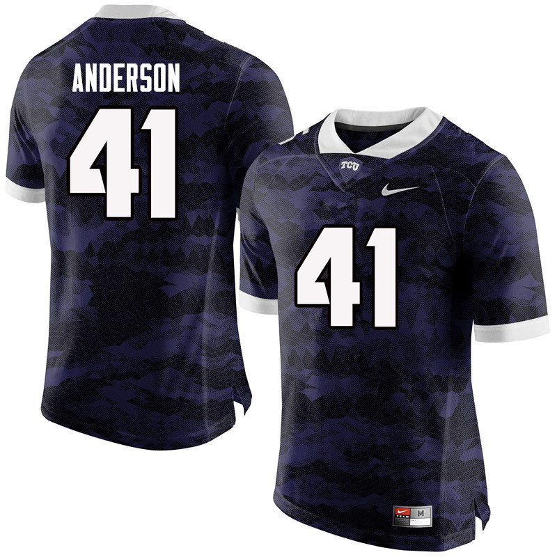 Men #41 Jonathan Anderson TCU Horned Frogs College Football Jerseys-Purple - Click Image to Close